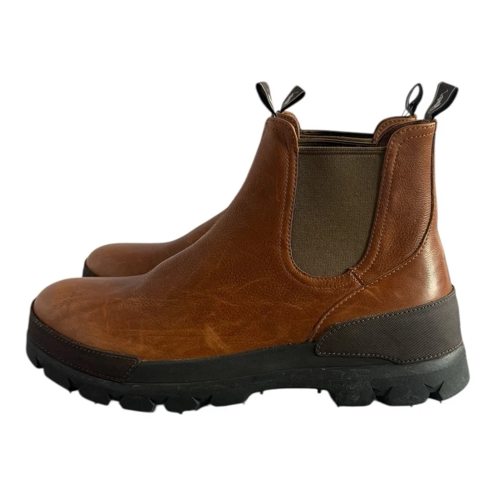 New POLO Ralph Lauren‎ Oslo Chunky Chelsea Boots Men's 13 D Tumbled Leather